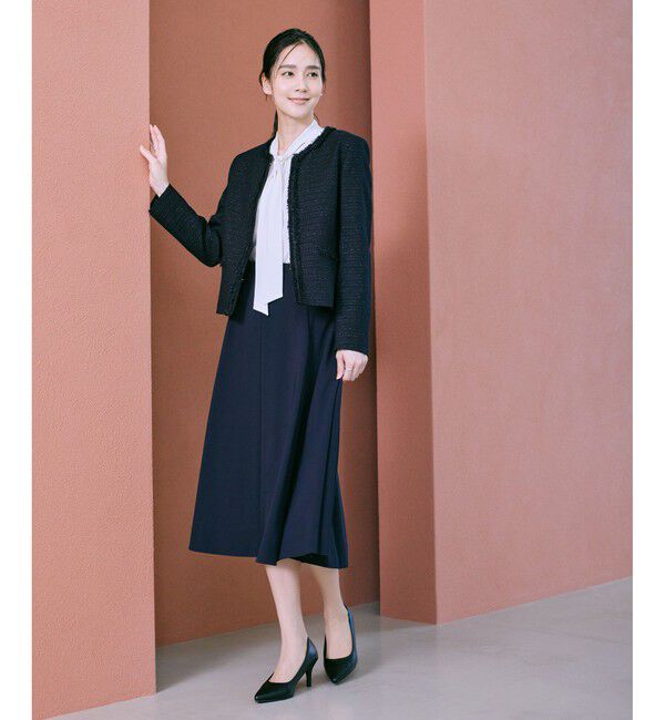 ROPE「トリアセダブルクロス ハイウエストフレアスカート/イージーケア・セットアップ対応・25AW」|スカート|