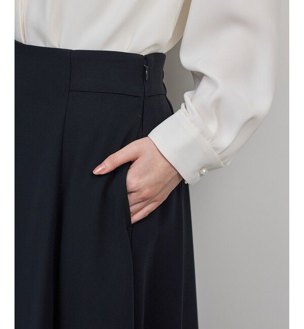 ROPE「トリアセダブルクロス ハイウエストフレアスカート/イージーケア・セットアップ対応・25AW」|スカート|