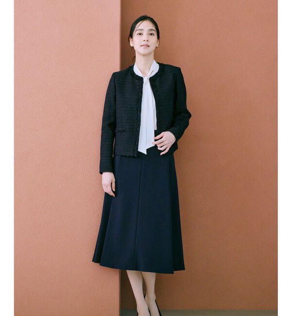 ROPE「トリアセダブルクロス ハイウエストフレアスカート/イージーケア・セットアップ対応・25AW」|スカート|