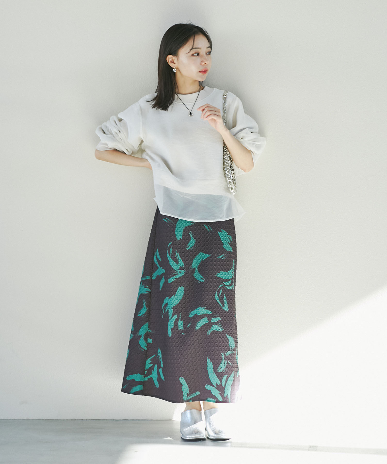 VIS「【洗える】アート柄キャミワンピース」|ワンピース|