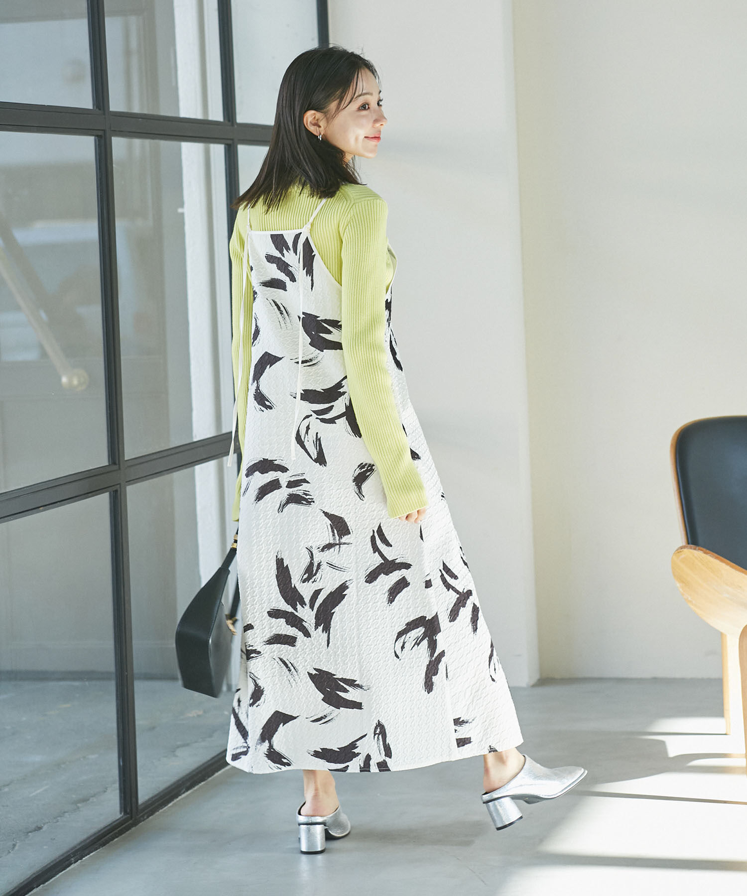 VIS「【洗える】アート柄キャミワンピース」|ワンピース|