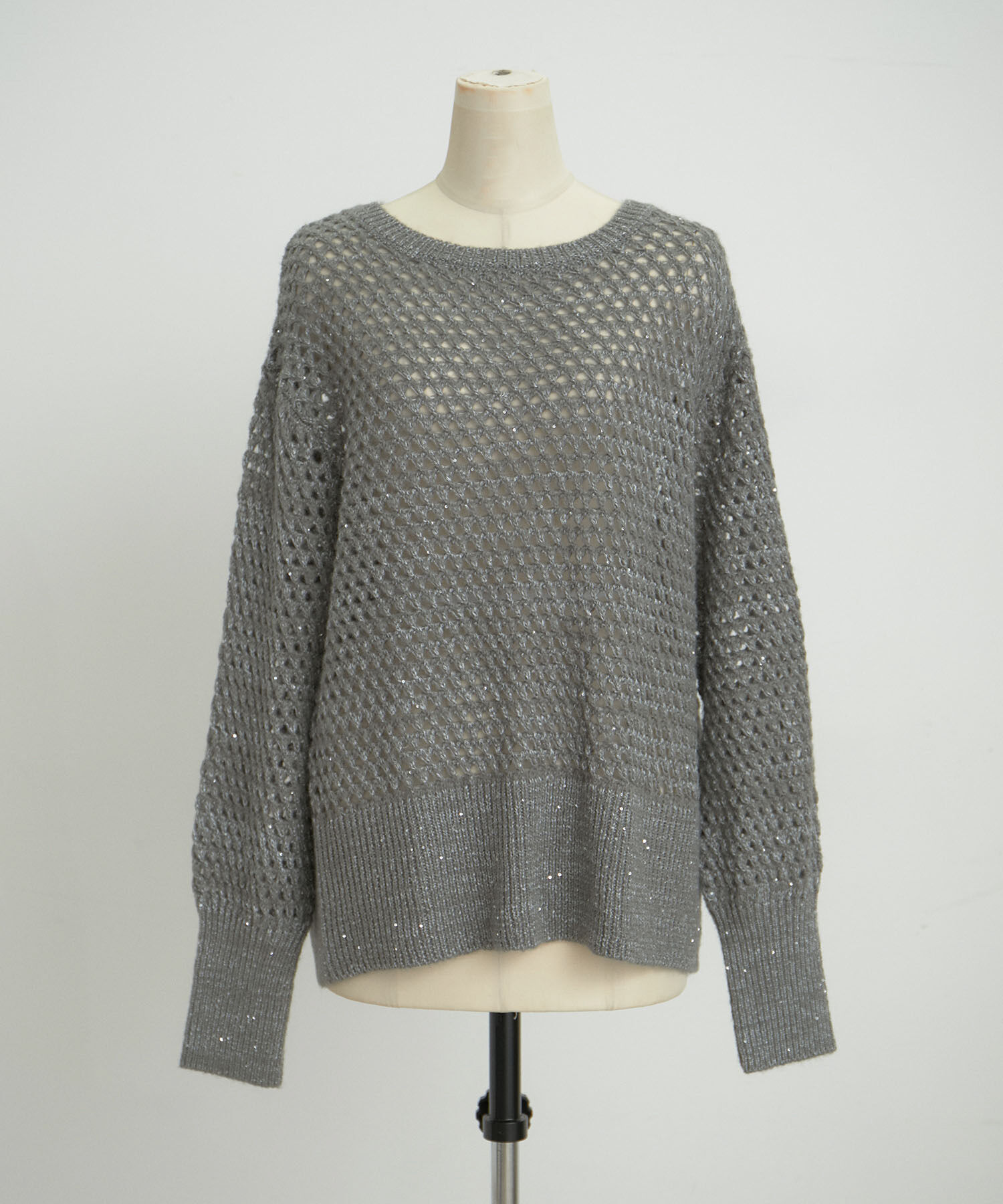 VIS「モヘアライクメッシュスパンコールニットプルオーバー」|ニット・セーター|