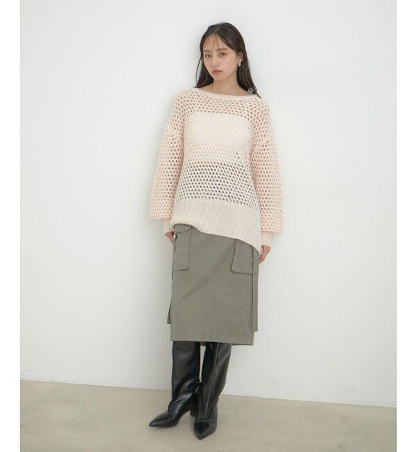 VIS「モヘアライクメッシュスパンコールニットプルオーバー」|ニット・セーター|