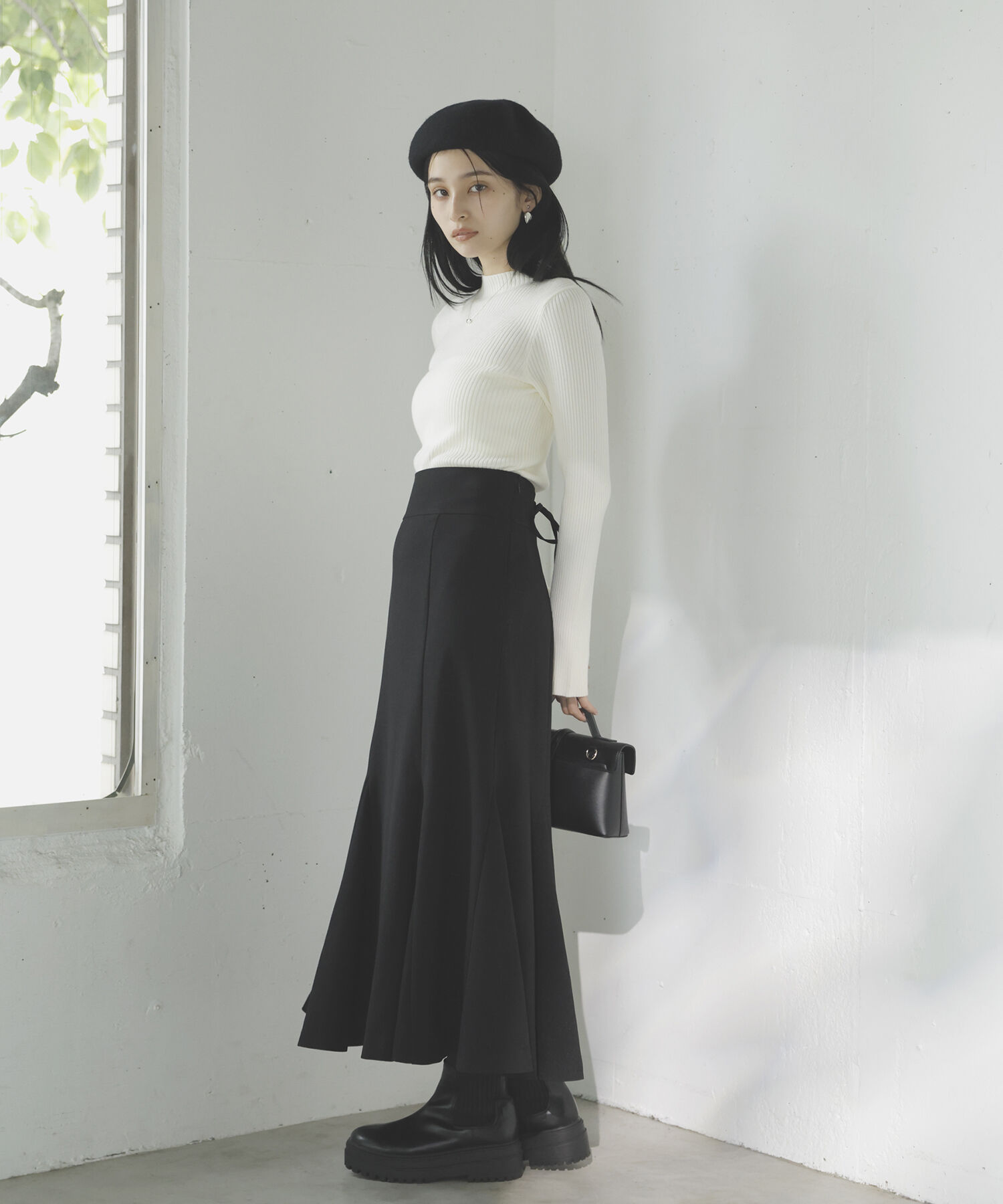 VIS「美easyウーリッシュバックレースアップマーメイドSK」|スカート|