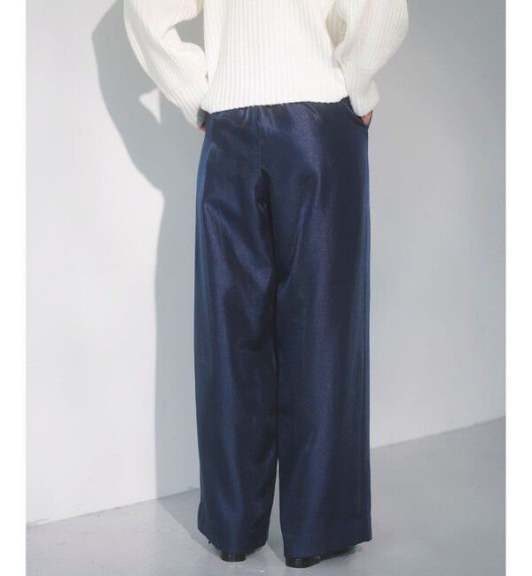 VIS「【洗える】シャイニーワンタックワイドパンツ」|チノ|