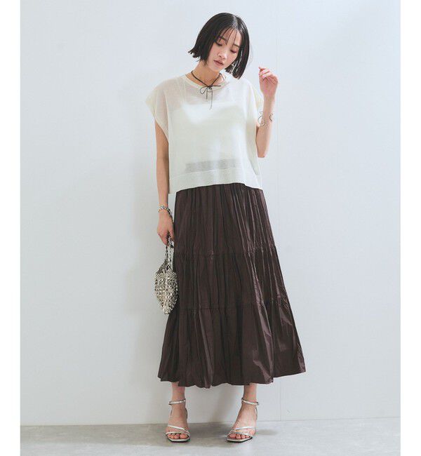 VIS「【洗える】ワッシャー加工スカート」|スカート|