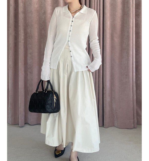 VIS「シアーポロ襟リブカーディガン」|カーディガン|