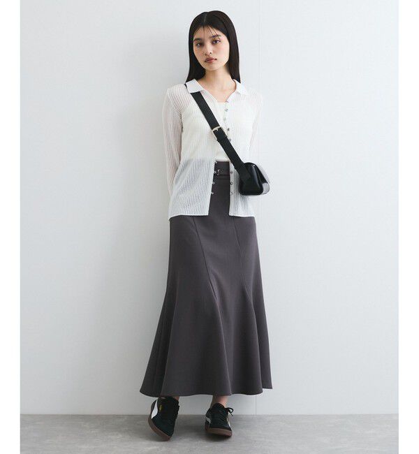 VIS「シアーポロ襟リブカーディガン」|カーディガン|