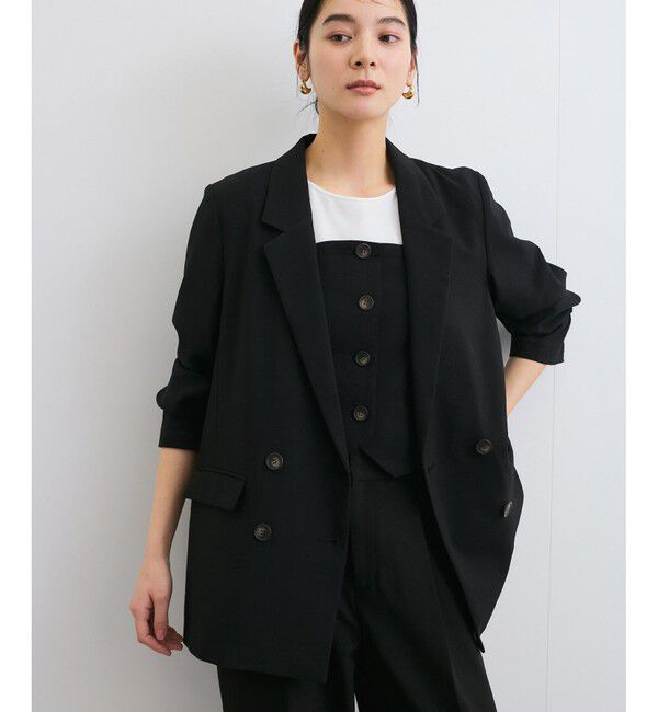 VIS「【美easy】リネンライクリラックスジャケット【接触冷感/洗える】【セットアップ対応】」|テーラードジャケット|