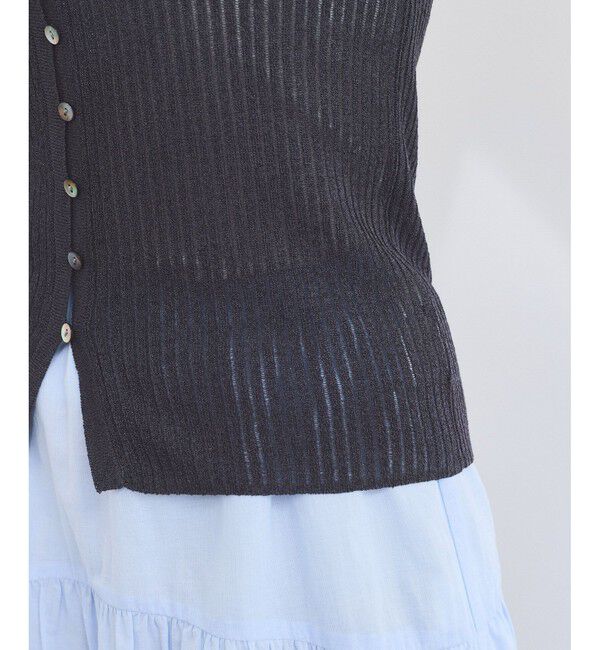 VIS「半袖サマーニットポロカーディガン」|ニット・セーター|