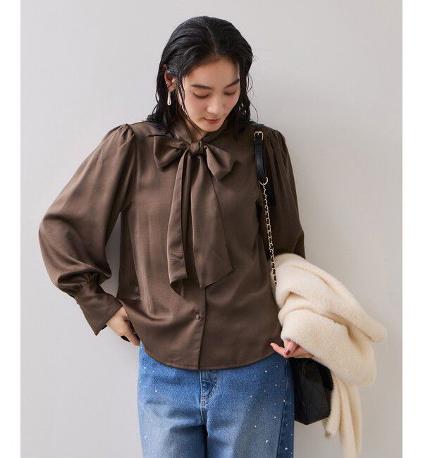 VIS「サテンボウタイブラウス」|シャツ・ブラウス|