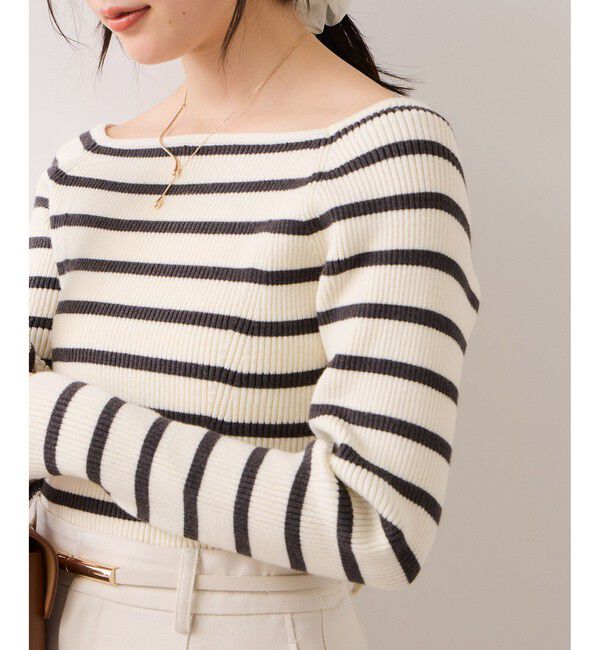 VIS「スクエアネックニットプルオーバー」|ニット・セーター|