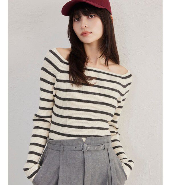 VIS「スクエアネックニットプルオーバー」|ニット・セーター|