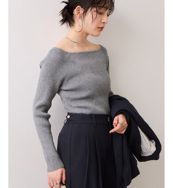 VIS「スクエアネックニットプルオーバー」|ニット・セーター|