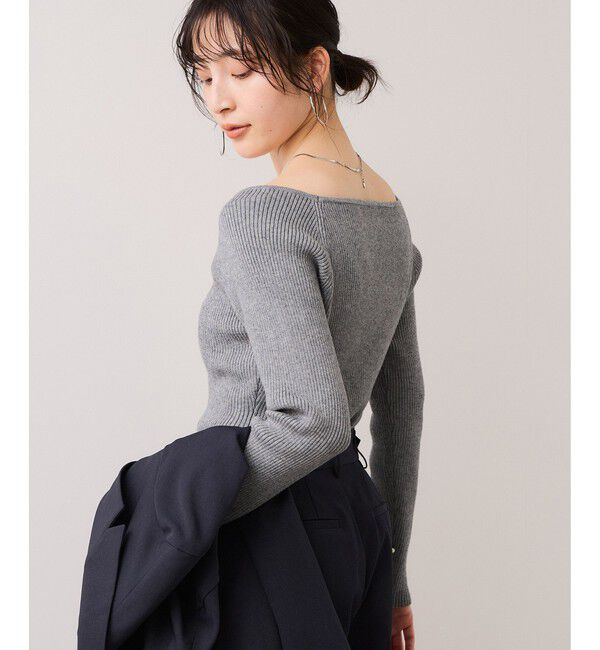 VIS「スクエアネックニットプルオーバー」|ニット・セーター|