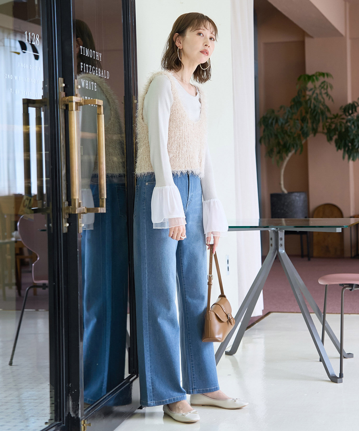 Rope&rsquo;Picnic「【ウエスト革命デニム】ウエストシェイプフレアデニムパンツ/新色追加」|デニム|