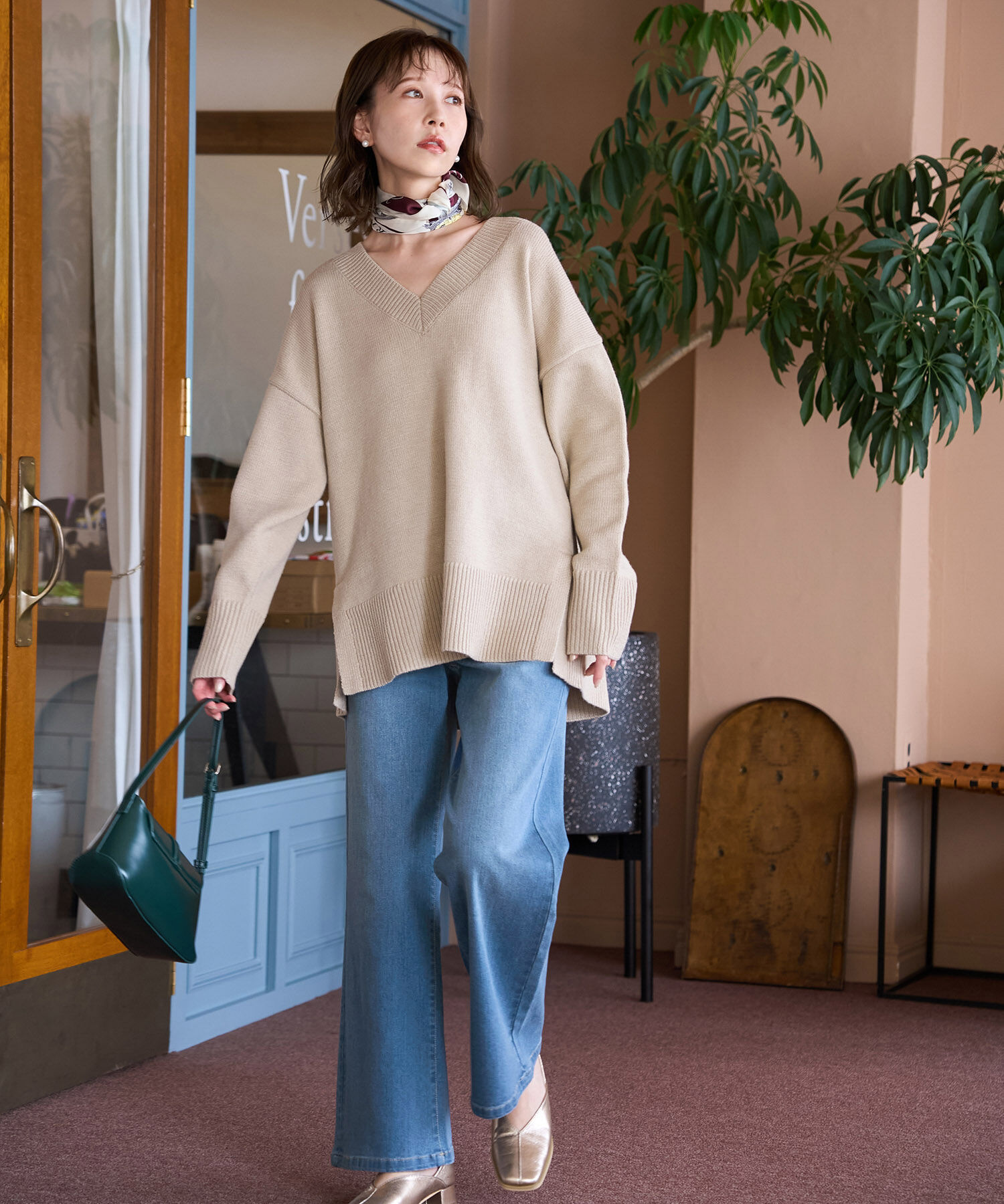 Rope&rsquo;Picnic「【ウエスト革命デニム】ウエストシェイプフレアデニムパンツ/新色追加」|デニム|