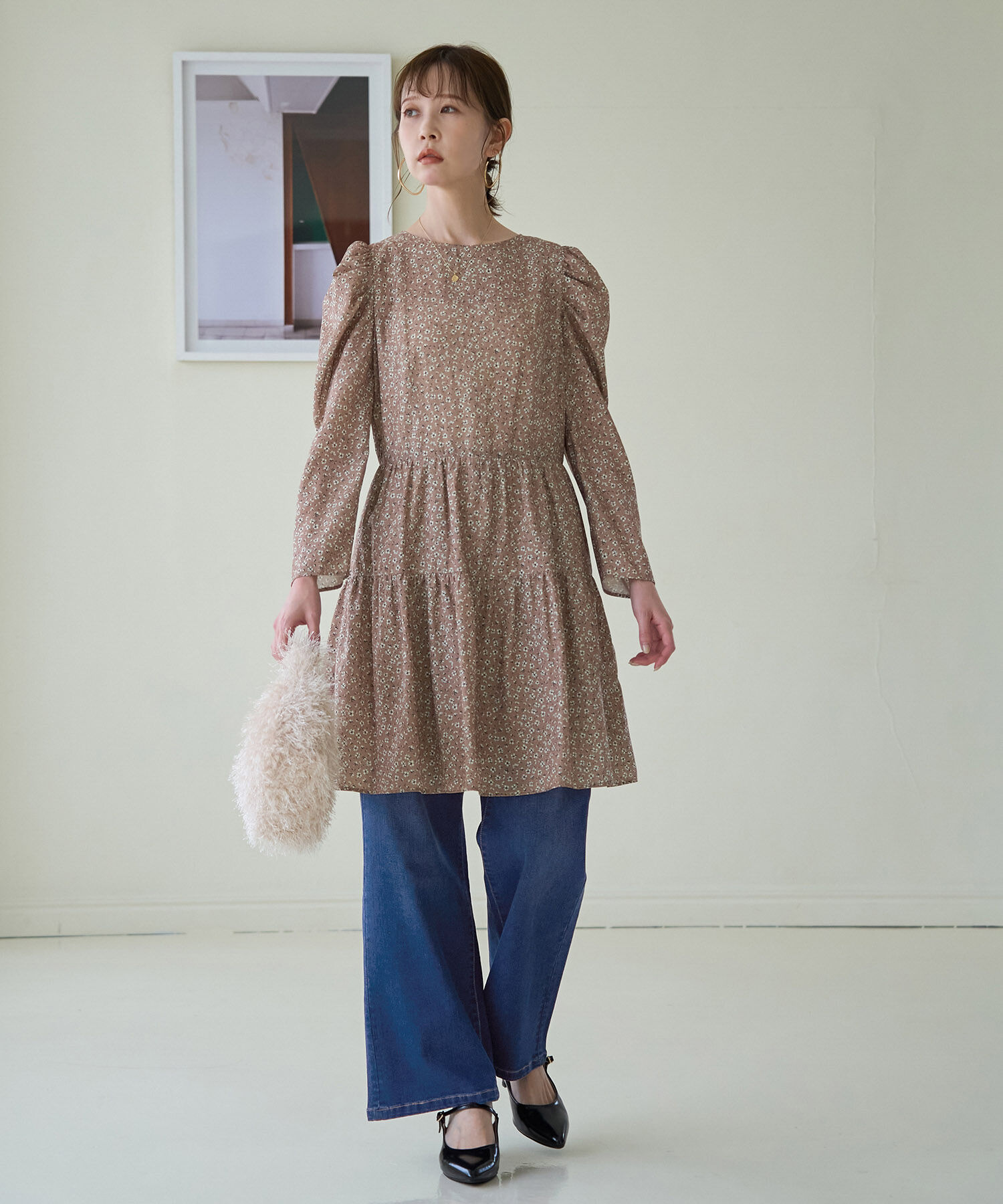 Rope&rsquo;Picnic「【ウエスト革命デニム】ウエストシェイプフレアデニムパンツ/新色追加」|デニム|