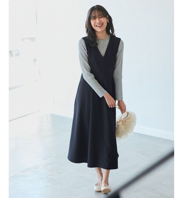 Rope&rsquo;Picnic「【花粉ガード】クリアツイルジャンパースカート/セレモニー・通勤対応・セットアップ対応」|ワンピース|