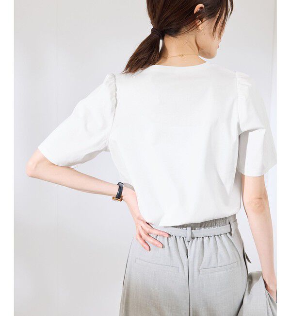 Rope&rsquo;Picnic「【UVカット・接触冷感】70シルケットパフスリーブトップス」|Tシャツ・カットソー|