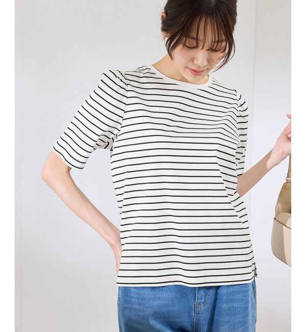 Rope&rsquo;Picnic「【UVカット・接触冷感】70シルケットパフスリーブトップス」|Tシャツ・カットソー|