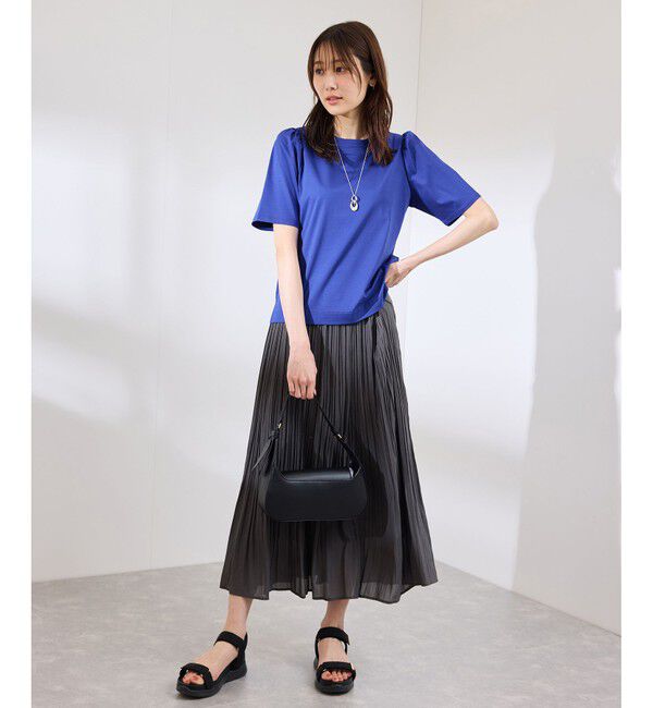 Rope&rsquo;Picnic「【UVカット・接触冷感】70シルケットパフスリーブトップス」|Tシャツ・カットソー|