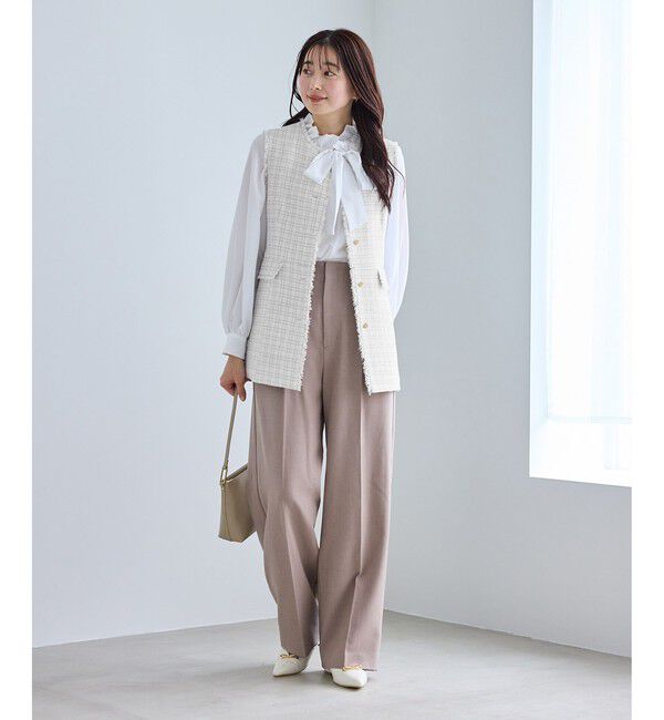 Rope&rsquo;Picnic「【WEB限定カラー】ツイード金ボタンジレベスト/セレモニー対応・リンクコーデ」|ベスト・ジレ|