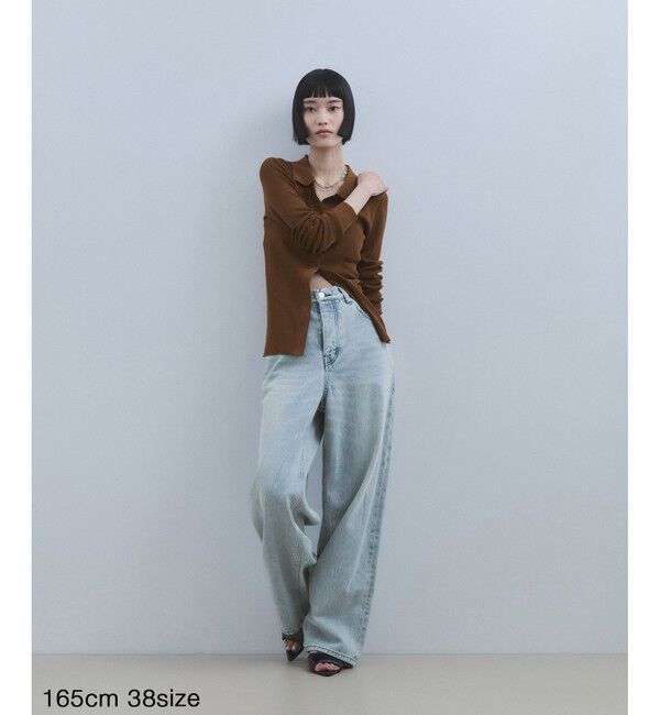 ADAM ET ROPE'「【WEB限定】ワイドストレートデニムパンツ」|デニム|