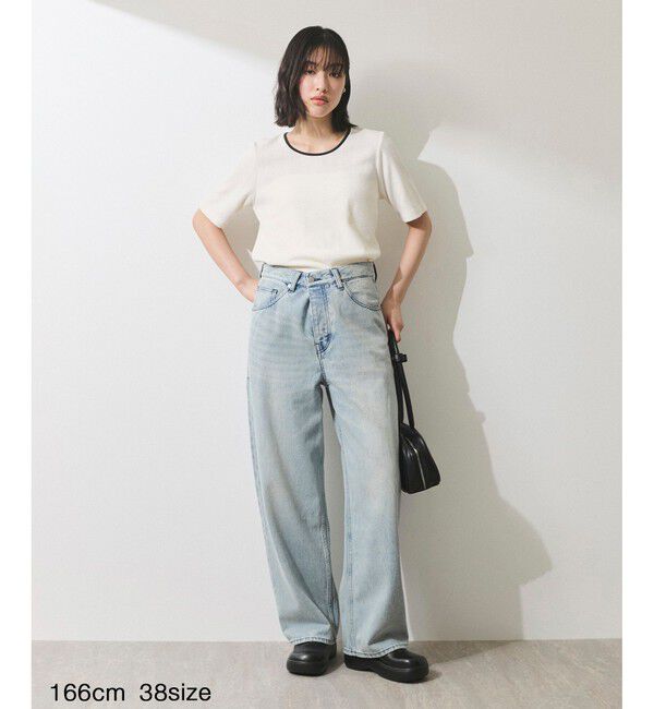 ADAM ET ROPE'「【WEB限定】ワイドストレートデニムパンツ」|デニム|