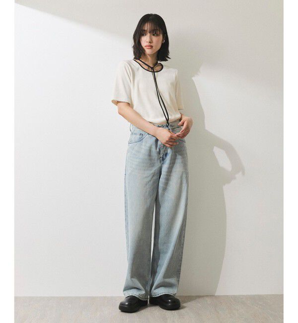 ADAM ET ROPE'「【WEB限定】ワイドストレートデニムパンツ」|デニム|