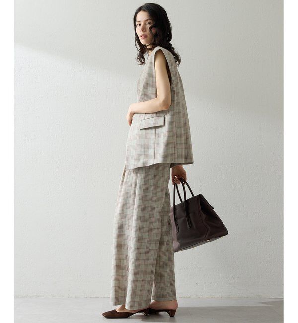  「コットンチェックパンツ」|チノ|