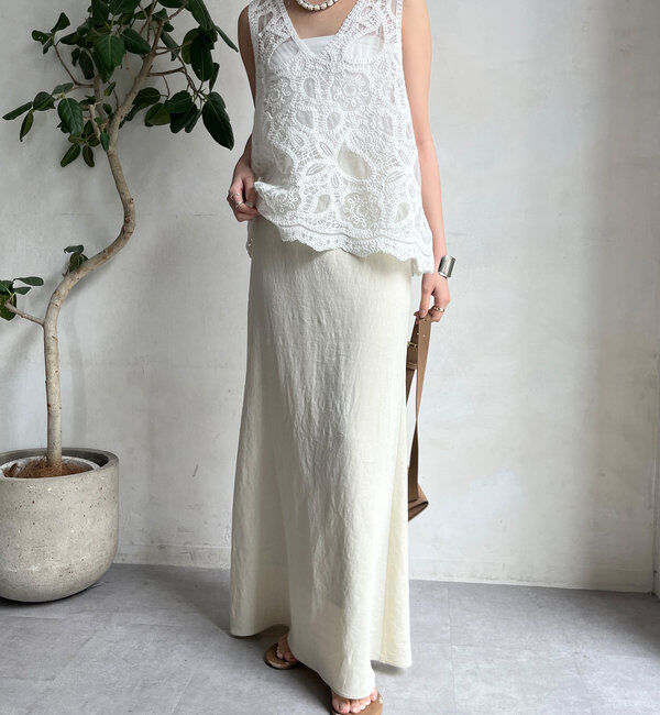  「刺繍前後2WAYレースタンク」|シャツ・ブラウス|