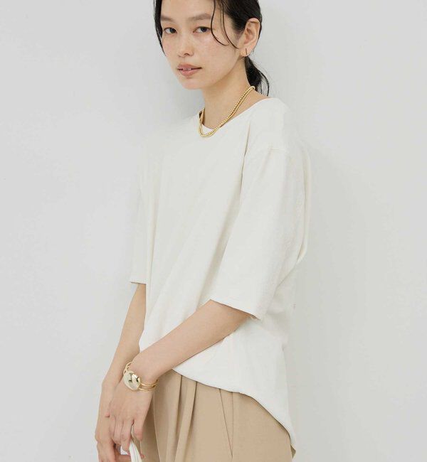  「バックスリットハーフスリーブブラウス」|シャツ・ブラウス|