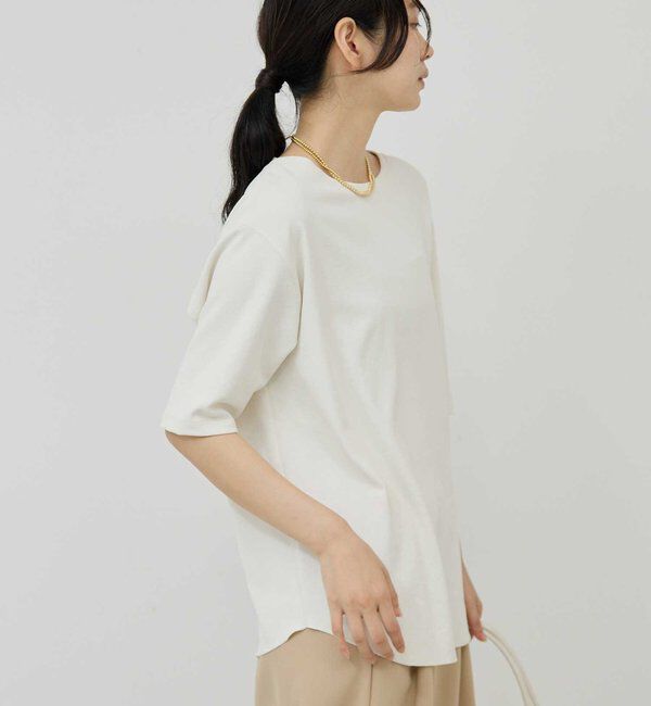  「バックスリットハーフスリーブブラウス」|シャツ・ブラウス|