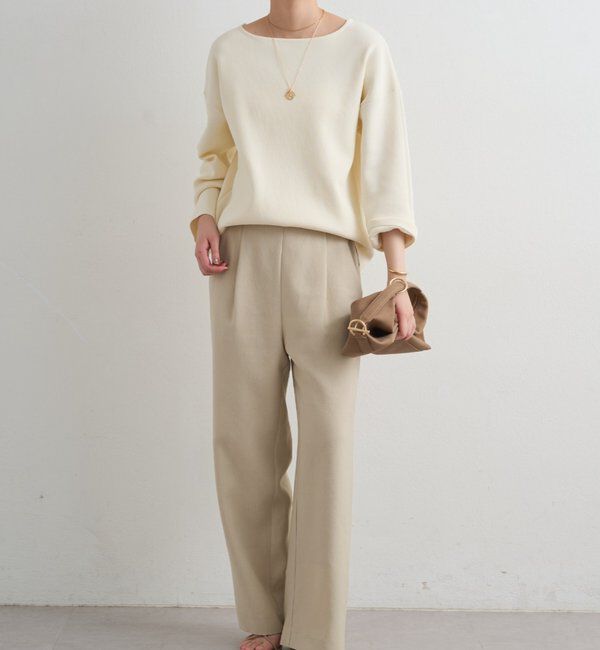  「麻調合繊タックパンツ」|チノ|