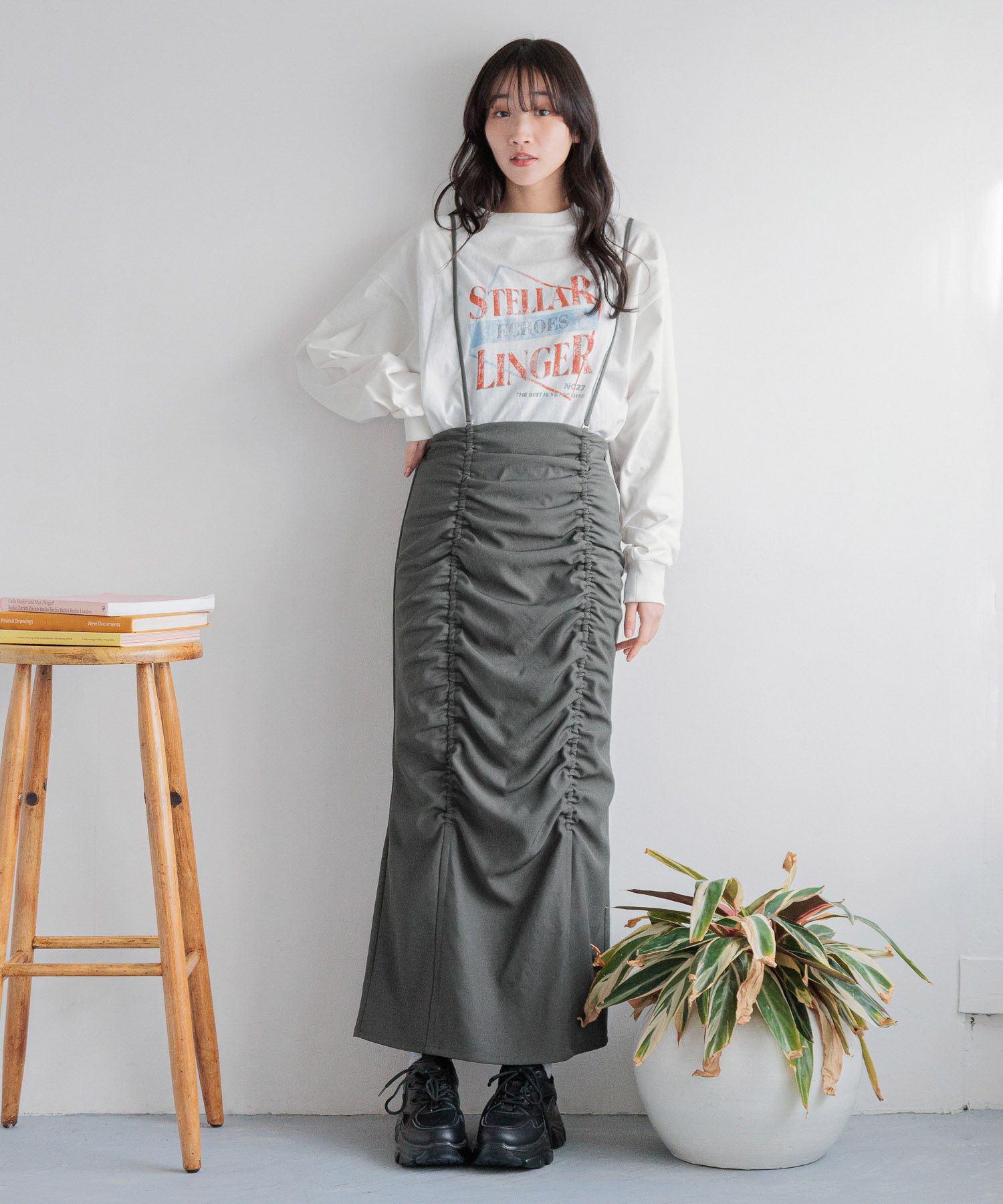 LOWRYS FARM「サスツキシャーリングスカート」|スカート|GRY5