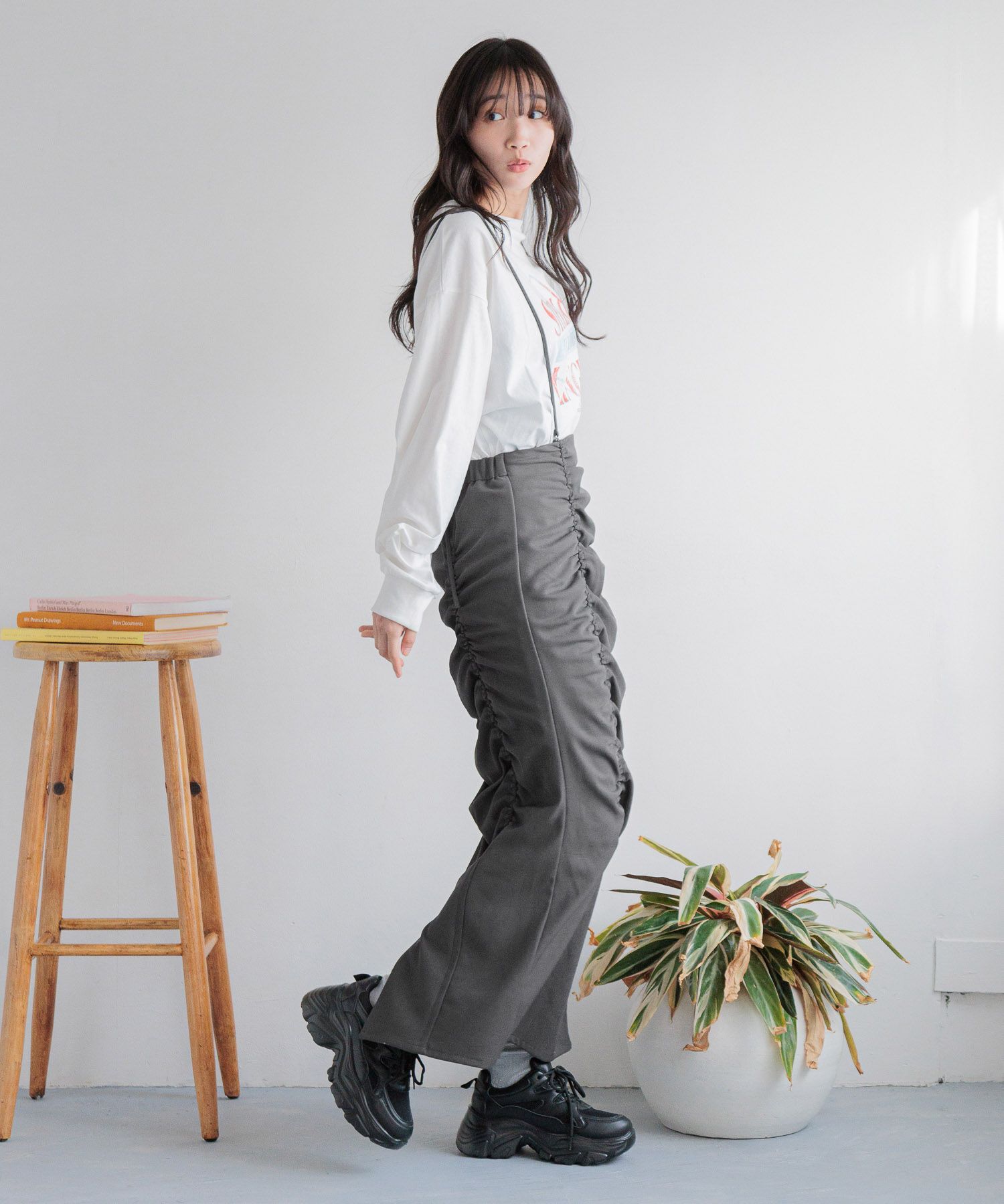 LOWRYS FARM「サスツキシャーリングスカート」|スカート|