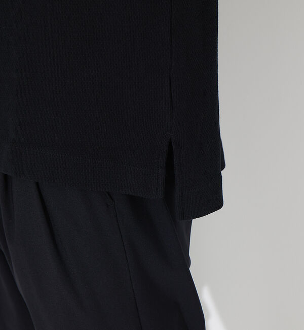 ABAHOUSE「オーガニックコットン ワッフル ハーフジップ 変形 Tシャツ」|Tシャツ・カットソー|