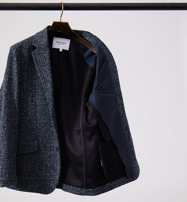 ABAHOUSE「【MASCHILE/セットアップ対応】ニット ボンディング ジャケット」|テーラードジャケット|