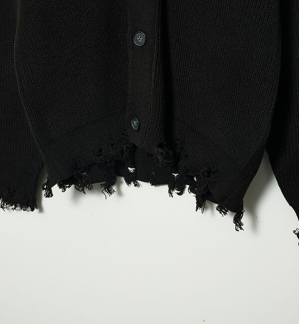 ABAHOUSE「【AH ABAHOUSE】畦編み ダメージニットカーディガン」|カーディガン|