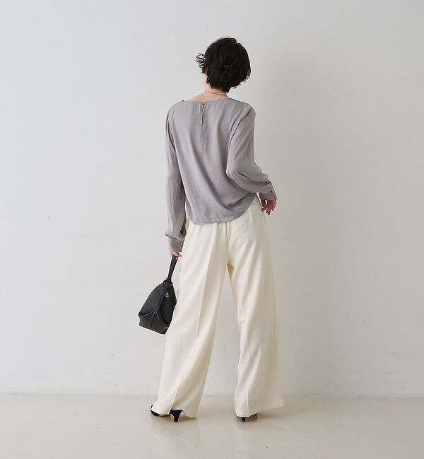 Rouge vif「【一部店舗限定】ドレープサテンブラウス」|シャツ・ブラウス|