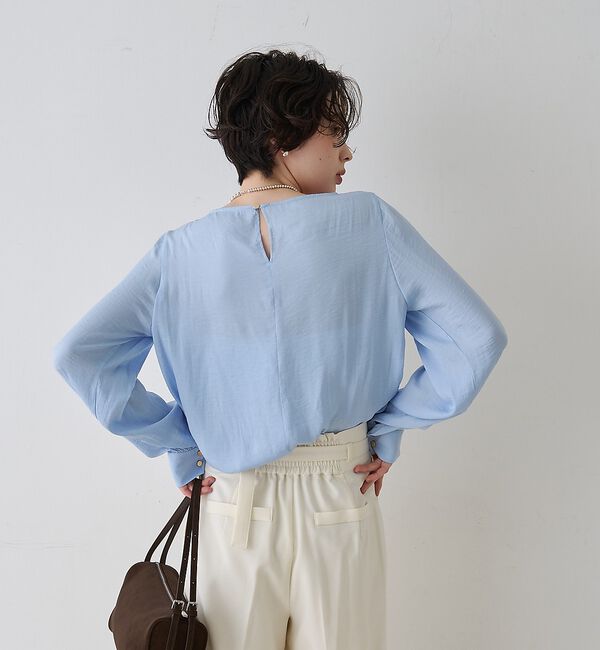 Rouge vif「【一部店舗限定】ドレープサテンブラウス」|シャツ・ブラウス|