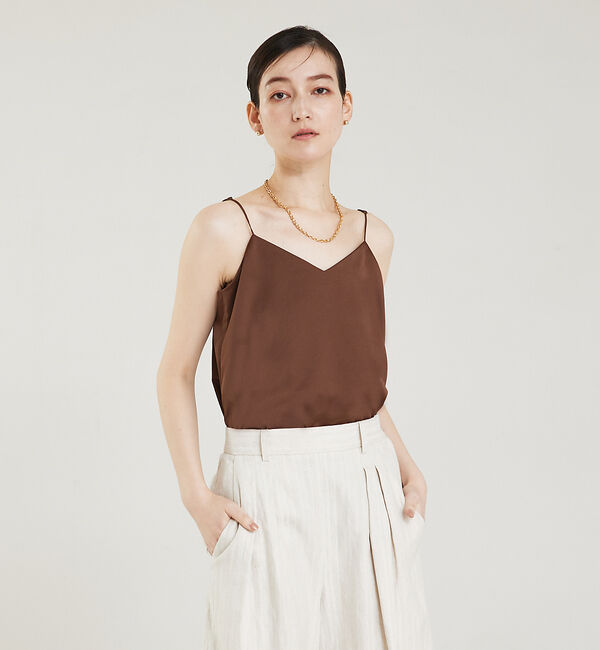 qualite「サテンキャミソール」|キャミソール|