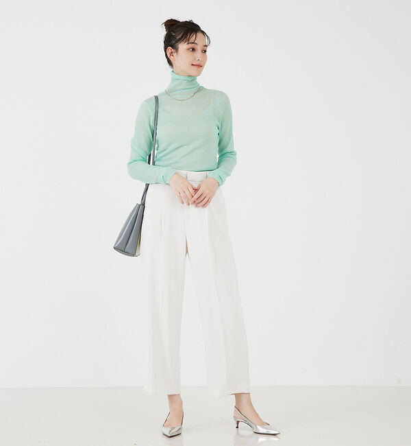 qualite「シャイニーリブニット」|ニット・セーター|