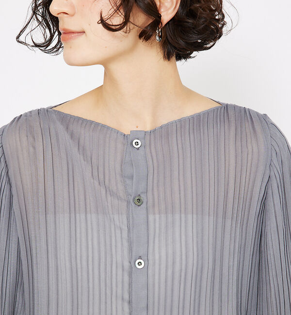 qualite「ランダムプリーツフレアーブラウス」|シャツ・ブラウス|