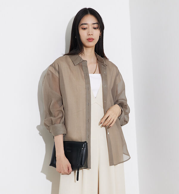 qualite「ソフトオーガンジーシアーシャツ」|シャツ・ブラウス|