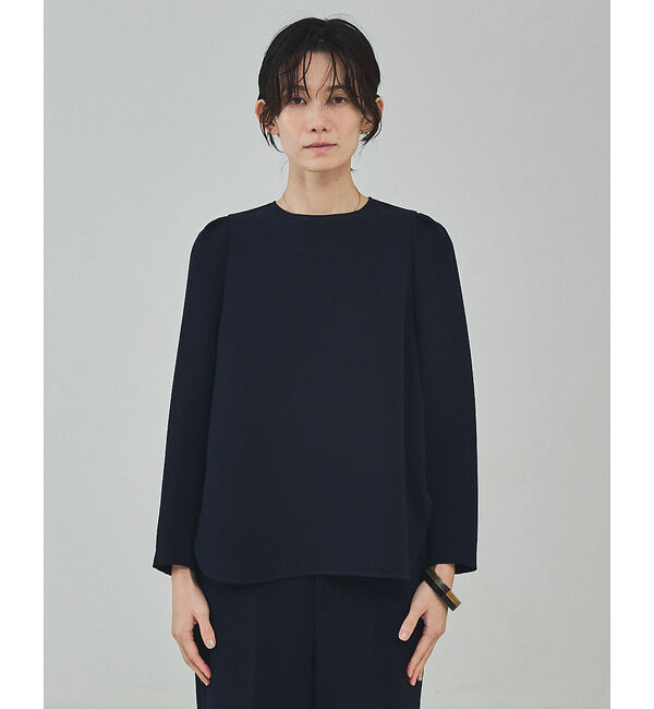 qualite「【シワになりにくい】ライトダブルクロスナローブラウス」|シャツ・ブラウス|