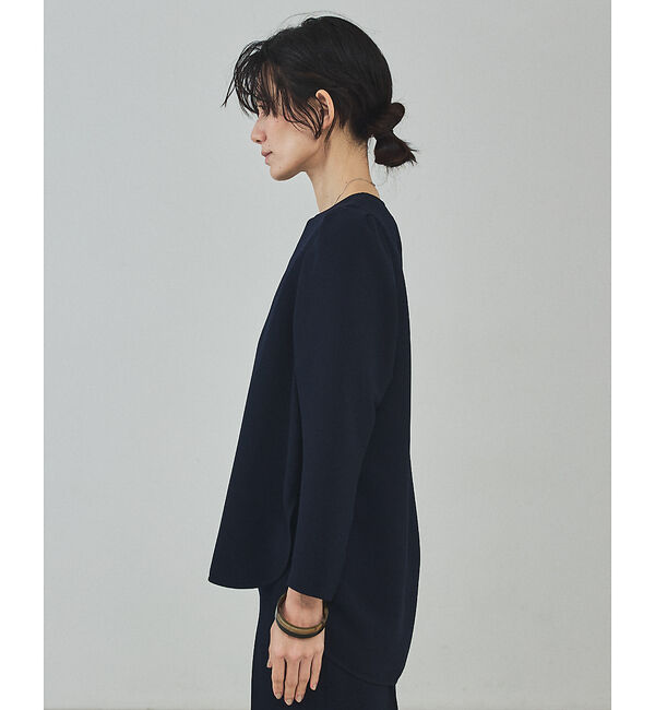 qualite「【シワになりにくい】ライトダブルクロスナローブラウス」|シャツ・ブラウス|