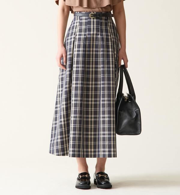 TIARA「ハイウエストタックフレアスカート」|スカート|チェック