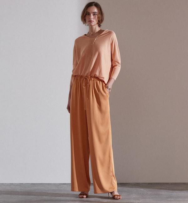 Liesse「綿シルクVネックビッグドルマンニット」|ニット・セーター|